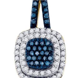 10K Yellow-gold 0.50CT BLUE DIAMOND FASHION PENDANT