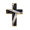 Image 1 : 10KT Yellow Gold 0.24CTW BLACK DIAMOND CROSS PENDANT