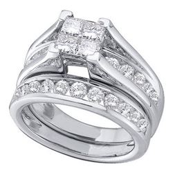 10KT White Gold 0.47CTW DIAMOND INVISIBLE BRIDAL SET