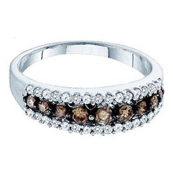 14KT White Gold 0.50CTW COGNAC DIAMOND LADIES FASHION B