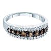 Image 1 : 14KT White Gold 0.50CTW COGNAC DIAMOND LADIES FASHION B