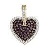 Image 1 : 10KT Yellow Gold 0.54CTW COGNAC DIAMOND LADIES HEART PE