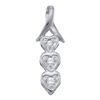 Image 1 : 10KT White Gold 0.06CTW DIAMOND HEART PENDENT