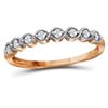 Image 1 : 10kt Rose Gold Womens Round Diamond Stackable Band Ring