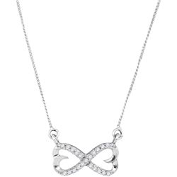 Sterling Silver Womens Round Diamond Infinity Double He