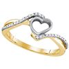 Image 1 : 10K Yellow-gold 0.07CTW DIAMOND HEART RING