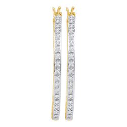 10K Yellow-gold 0.25CTW DIAMOND FASHION HOOPS