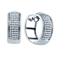 925 Sterling Silver White 0.45CTW DIAMOND MICRO PAVE EA