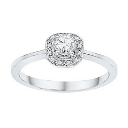 10KT White Gold 0.25CTW DIAMOND 0.20CT-CRD BRIDAL RING