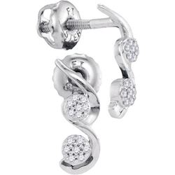 10KT White Gold 0.08CTW DIAMOND MICRO-PAVE EARRINGS