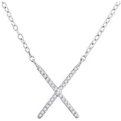 10KT White Gold 0.10CTW DIAMOND FASHION NECKLACE