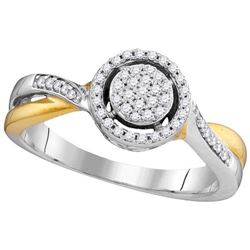 10KT White Gold Two Tone 0.22CTW DIAMOND FASHION RING