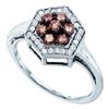 Image 1 : 10KT White Gold 0.50CTW COGNAC DIAMOND LADIES FASHION R