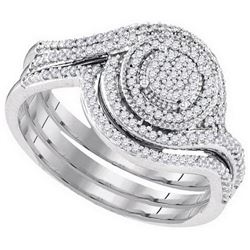 10KT White Gold 0.33CTW DIAMOND MICRO-PAVE BRIDAL RING