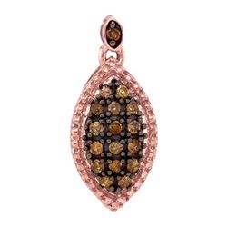 10KT Rose Gold 0.22CTW COGNAC DIAMOND FASHION PENDANT