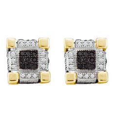 10KT Yellow Gold 0.29CTW DIAMOND MICRO PAVE EARRINGS