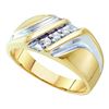Image 1 : 10K Yellow-gold 0.10CTW DIAMOND MENS BAND