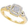 Image 1 : 10K Yellow-gold 0.20CTW-Diamond MICRO-PAVE RING