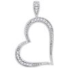 Image 1 : 10KT White Gold 0.05CTW-Diamond HEART PENDANT