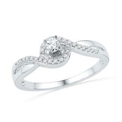 10KT White Gold 0.20CTW DIAMOND FASHION RING