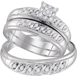 10KT White Gold 0.33CTW DIAMOND FASHION TRIO-SET