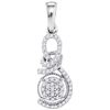 10KT White Gold 0.15CTW-Diamond MICRO-PAVE PENDANT