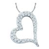 Image 1 : 10K White-gold 0.34CTW ROUND DIAMOND LADIES HEART PENDA