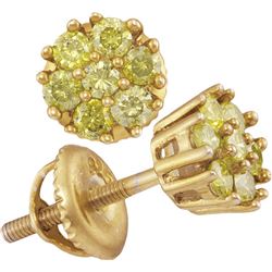 Yellow-tone Sterling Silver Womens Round Yellow Colored
