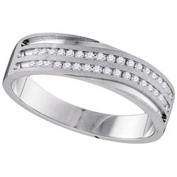 10KT White Gold 0.25CTW DIAMOND MACHINE SET BAND