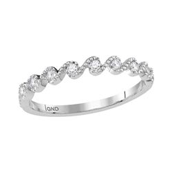 10kt White Gold Womens Round Diamond Cascading Stackabl