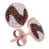 Image 1 : 10K Yellow-Gold 0.21CTW DIAMOND MICRO-PAVE EARRINGS