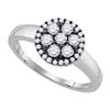 Image 1 : 925 Sterling Silver White 0.50CTW DIAMOND FLOWER RING