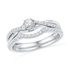 Image 1 : 10KT White Gold 0.33CTW DIAMOND FASHION BRIDAL SET
