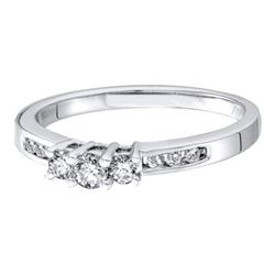 14KT White Gold 0.25CTW DIAMOND LADIES 3 STONE BRIDAL R