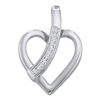 Image 1 : 10KT White Gold 0.03CTW ROUND DIAMOND HEART PENDENT