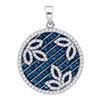 14K White-gold 0.75CTW BLUE DIAMOND MICRO-PAVE PENDANT