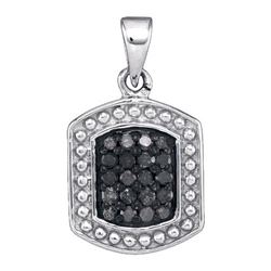 10KT White Gold 0.20CTW DIAMOND MICRO-PAVE PENDANT