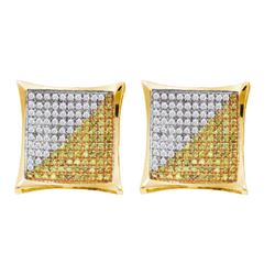 10KT Yellow Gold 0.15CTW DIAMOND MICRO PAVE EARRINGS