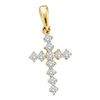 Image 1 : 14KT Yellow Gold 0.09CTW DIAMOND CROSS PENDANT