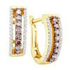 Image 1 : 14KT Yellow Gold 0.48CT COGNAC DIAMOND FASHION EARRING