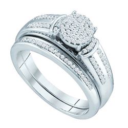 10KT White Gold 0.25CTW DIAMOND MICRO PAVE BRIDAL SET