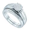 Image 1 : 10KT White Gold 0.25CTW DIAMOND MICRO PAVE BRIDAL SET