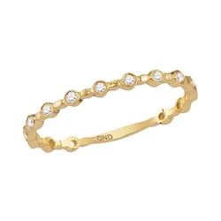 10kt Yellow Gold Womens Round Diamond Slender Stackable