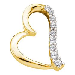 14KT Yellow Gold 0.25CTW DIAMOND LADIES HEART PENDANT