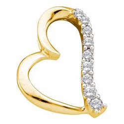 14KT Yellow Gold 0.25CTW DIAMOND LADIES HEART PENDANT