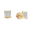 Image 1 : 925 Sterling Silver Yellow 0.10CTW DIAMOND MICRO PAVE E