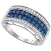 Image 1 : 10KT White Gold 0.45CTW BLUE DIAMOND MICRO-PAVE RING