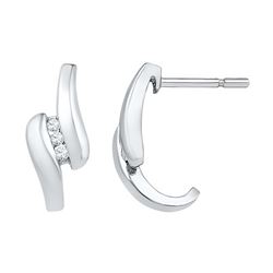 10KT White Gold 0.12CTW DIAMOND FASHION EARRINGS