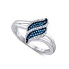 Image 1 : 10KT White Gold 0.10CT BLUE DIAMOND MICRO-PAVE RING