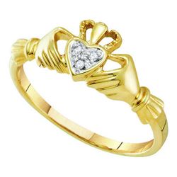 14KT Yellow Gold 0.02CTW DIAMOND LADIES HEART FASHION R